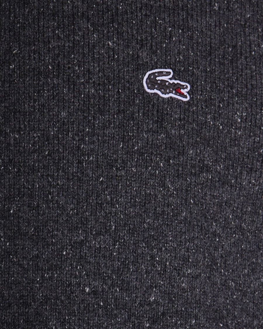 Lacoste Textured Grey Crew Neck Sweater