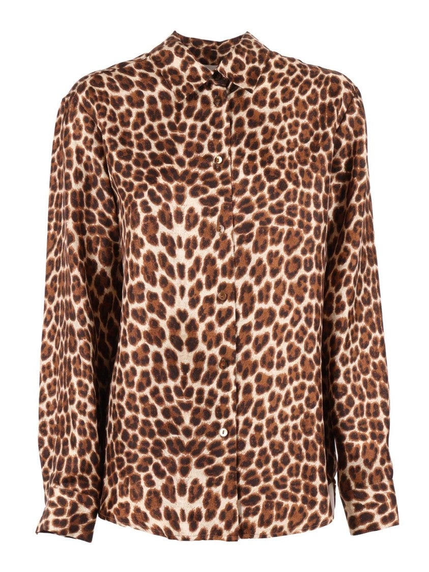 P.A.R.O.S.H. Leopard Print Silk Shirt