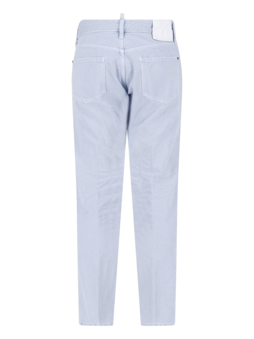 Dsquared2 Light Blue Straight-Leg Cotton Denim Jeans