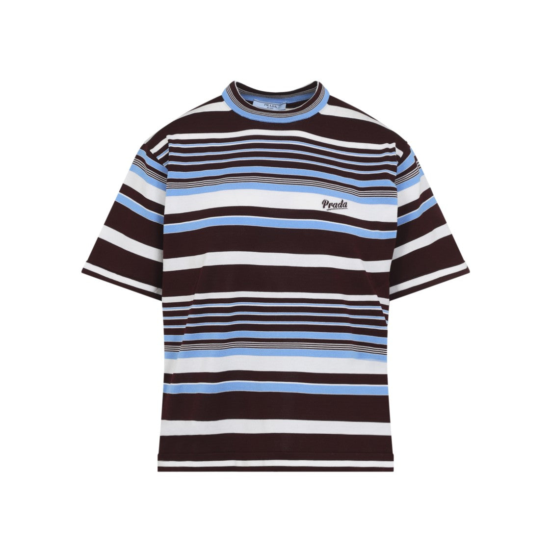 Prada Horizontal Striped Cotton T-Shirt