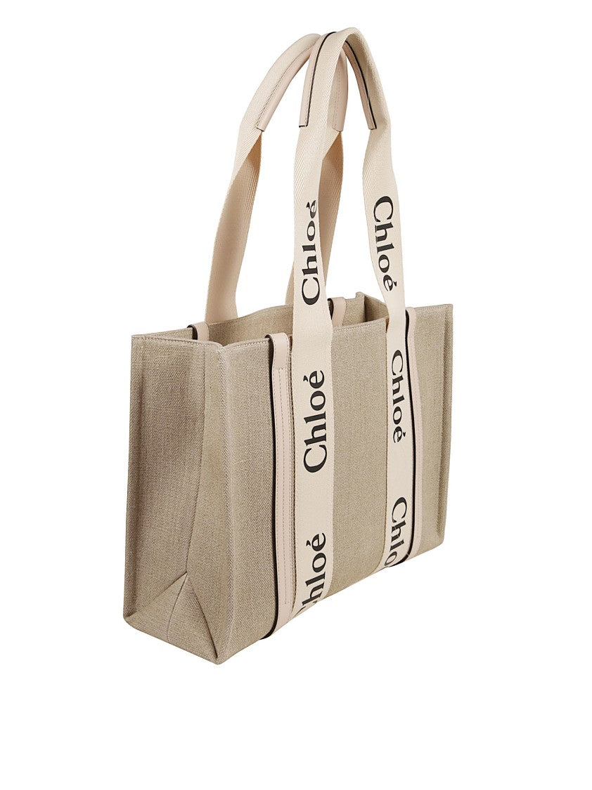 Chloé Medium Linen Canvas Tote Bag