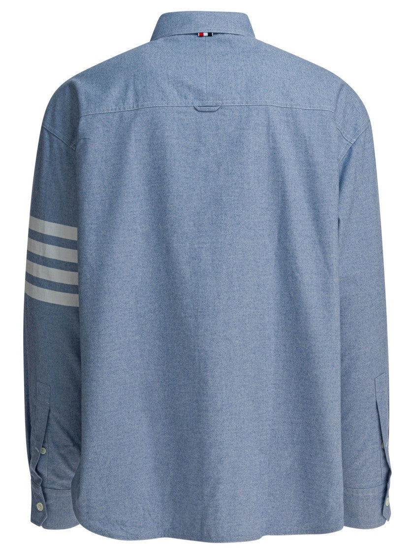 Thom Browne Light Blue Cotton Button-Down Shirt