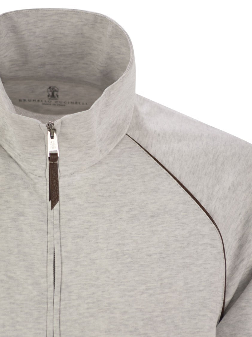Brunello Cucinelli High-Necked Topwear In Techno Cotton Fleece