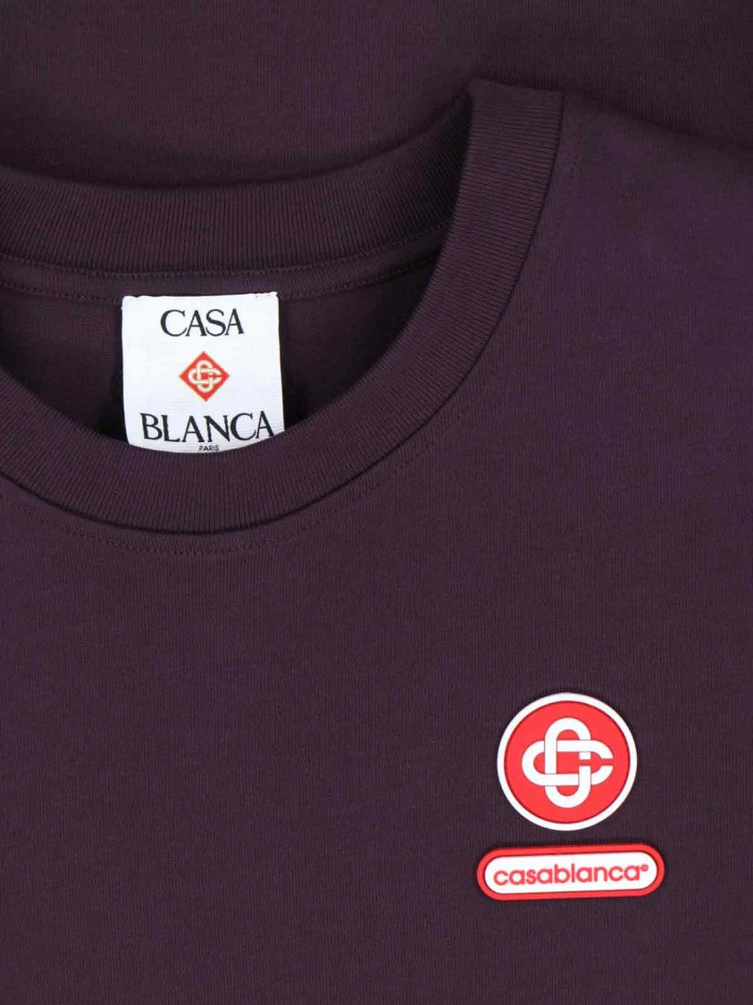 Casablanca "Logo Patch" T-Shirt – Purple Organic Cotton