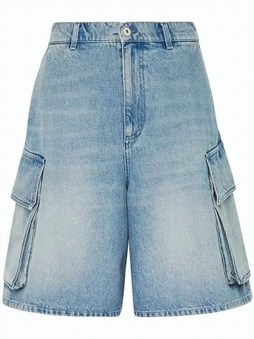 J. W. Anderson Light Blue Cargo Denim Shorts With Relaxed Fit
