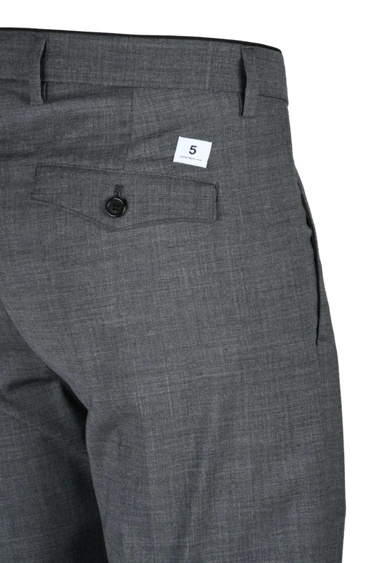 Department 5 Wool Elastane Trousers Pleated - Grey