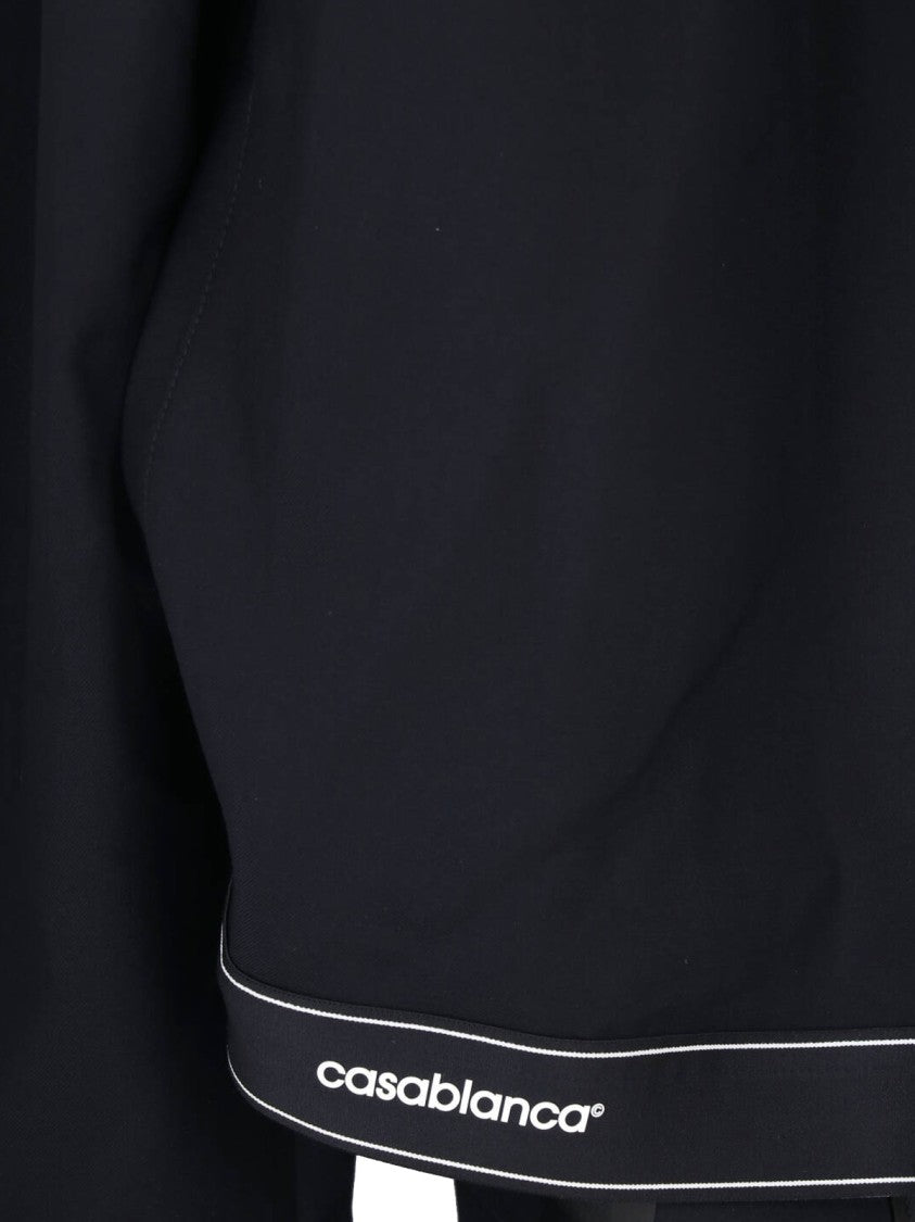 Casablanca Black Virgin Wool Zip Shirt Jacket
