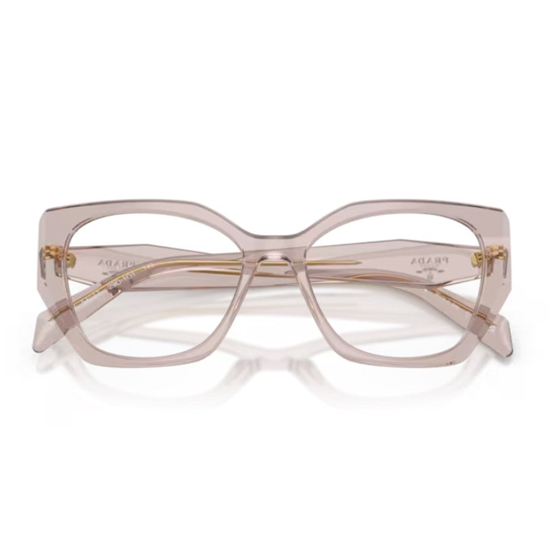 Prada Pink Pr 18Wv Transparent Cat-Eye Eyeglasses