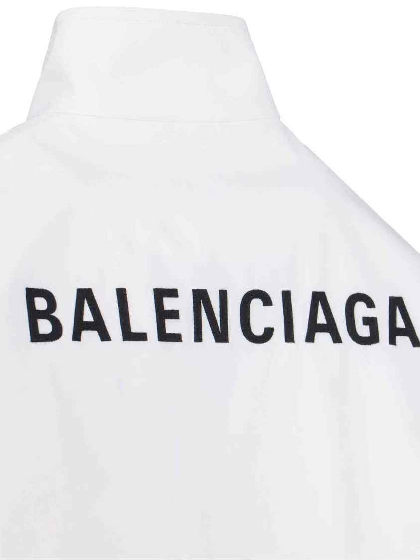 Balenciaga High Collar Zip Jacket With Bold Logo Detailing