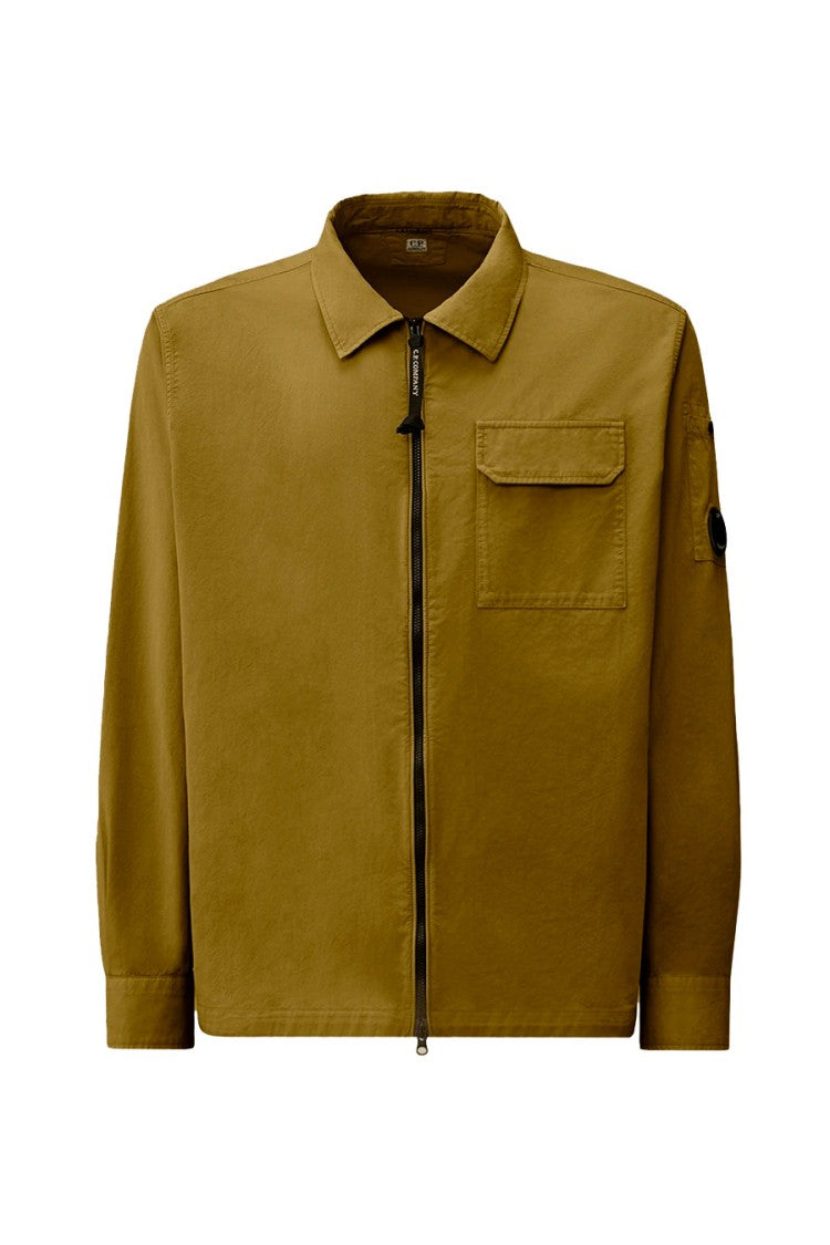 C.P. Company Mustard Lens Detail Collared Cotton Overshirt