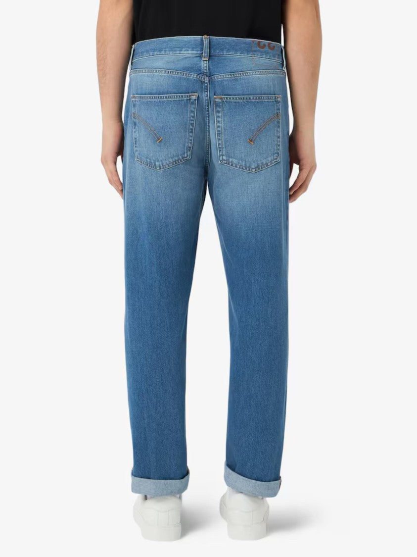 Dondup Mid-Blue Denim Straight Leg Jeans