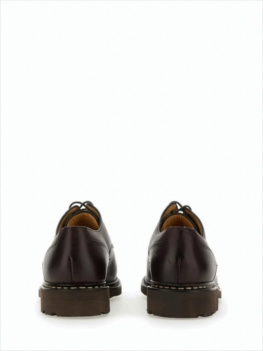 Paraboot Polished Calf Leather Loafers With Moc Toe Design