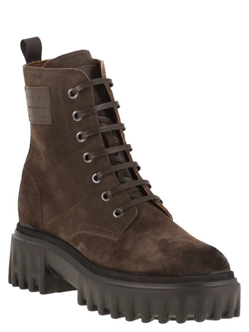 Hogan H700 - Suede Combat Boots
