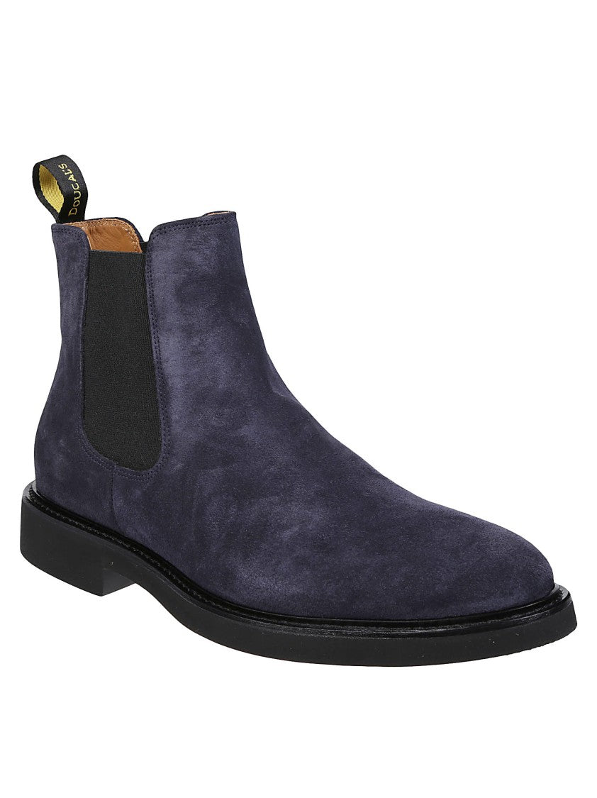 Doucal's Blue Beatles Suede Elastic Ankle Boots