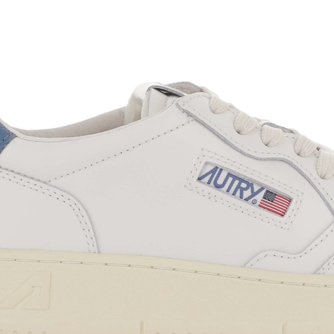 Autry White/Blue Medalist Low Leather Sneakers