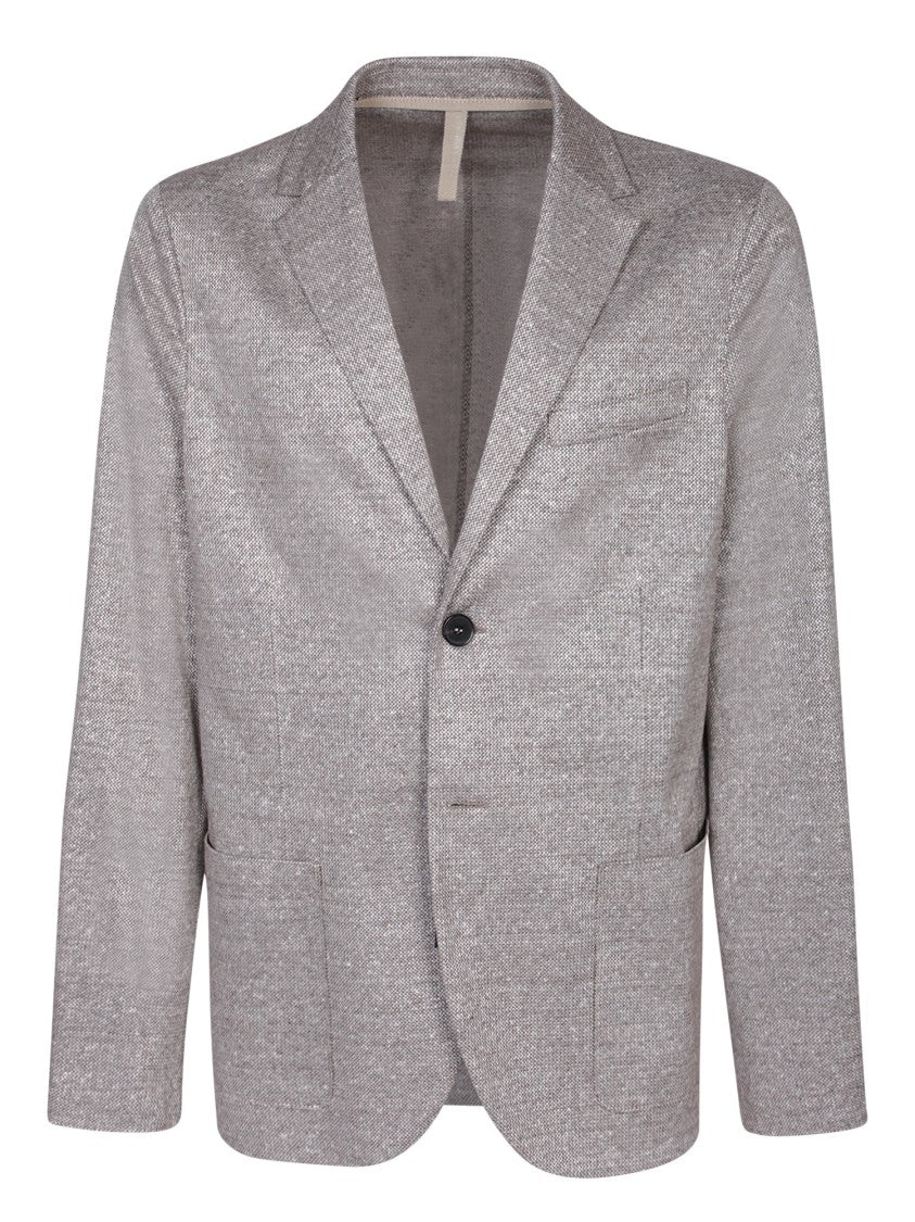 Harris Wharf London Grey Linen Blend Blazer With Notch Lapel