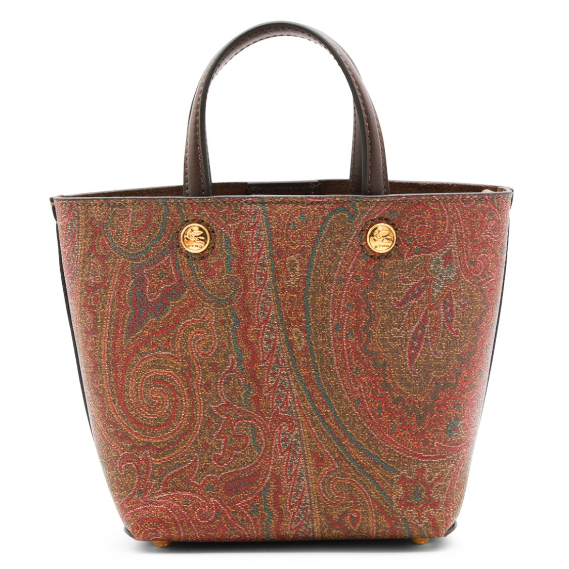 Etro Brown Paisley Print Crossbody Bag With Removable Strap