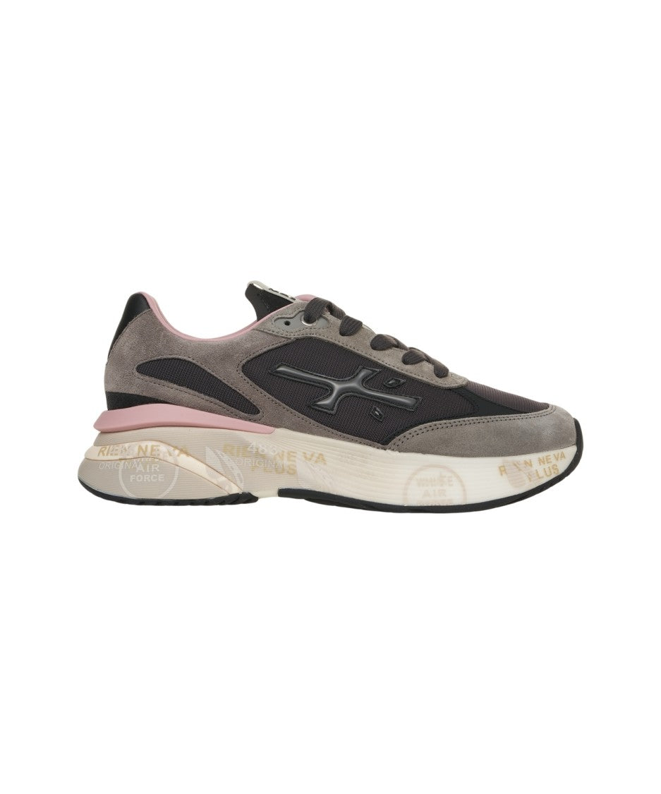 Premiata Dynamic Grey Sneakers With Suede And Mesh Elements