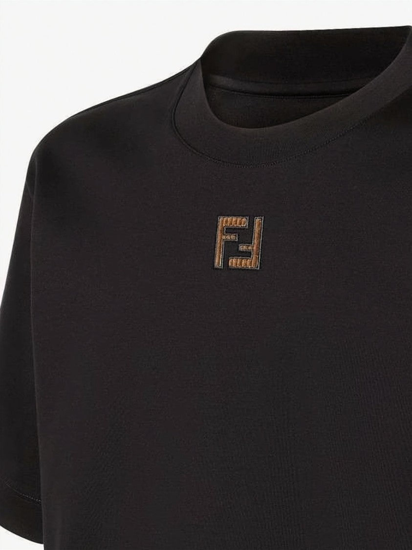Fendi Relaxed Fit Black Cotton T-Shirt