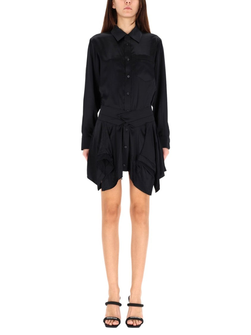 alexander wang asymmetrical dress T By Silk With Asymmetric Hem, Women's, Black Color:AS PHOTO Sexy Party Dresses | like cut and modern built in shapewear dress