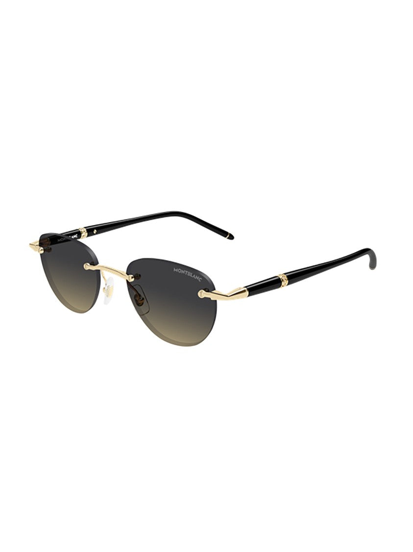 Montblanc Mb0412s Rimless Oval Gold Sunglasses