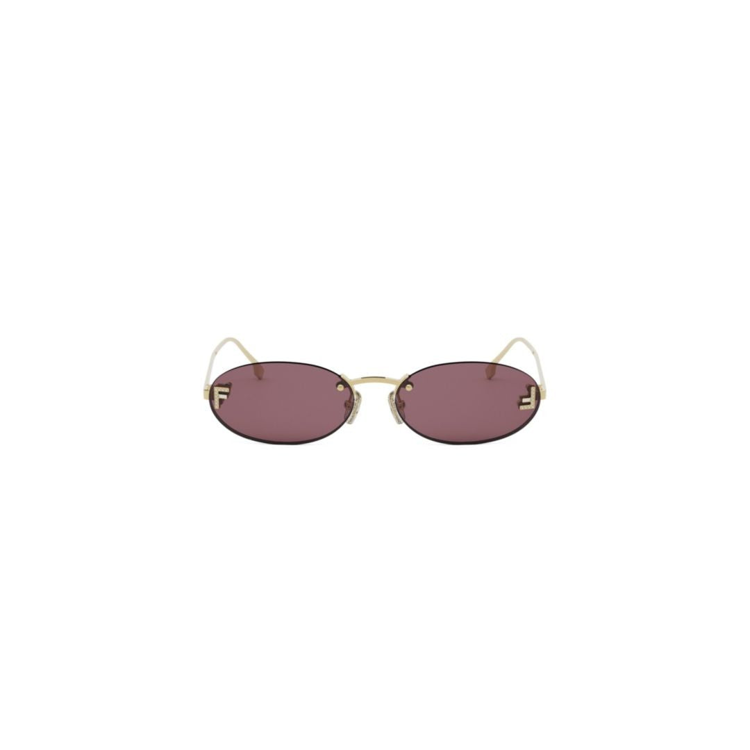 Fendi Oval Lens Sunglasses With Gold-Toned Frame And Tinted Lenses