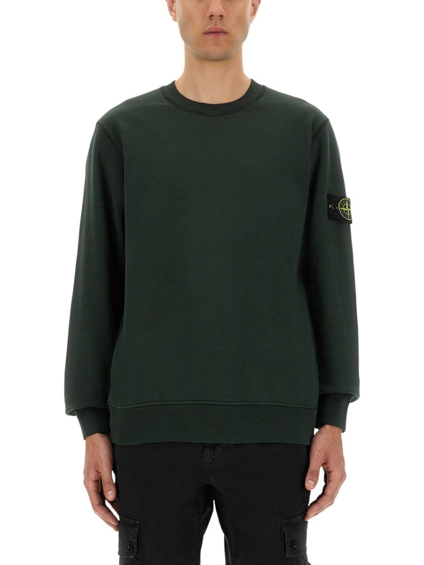 Stone Island Regular Fit Cotton Sweatshirt With Logo Patch