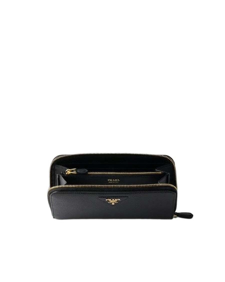 Prada Textured Calf Leather Long Wallet