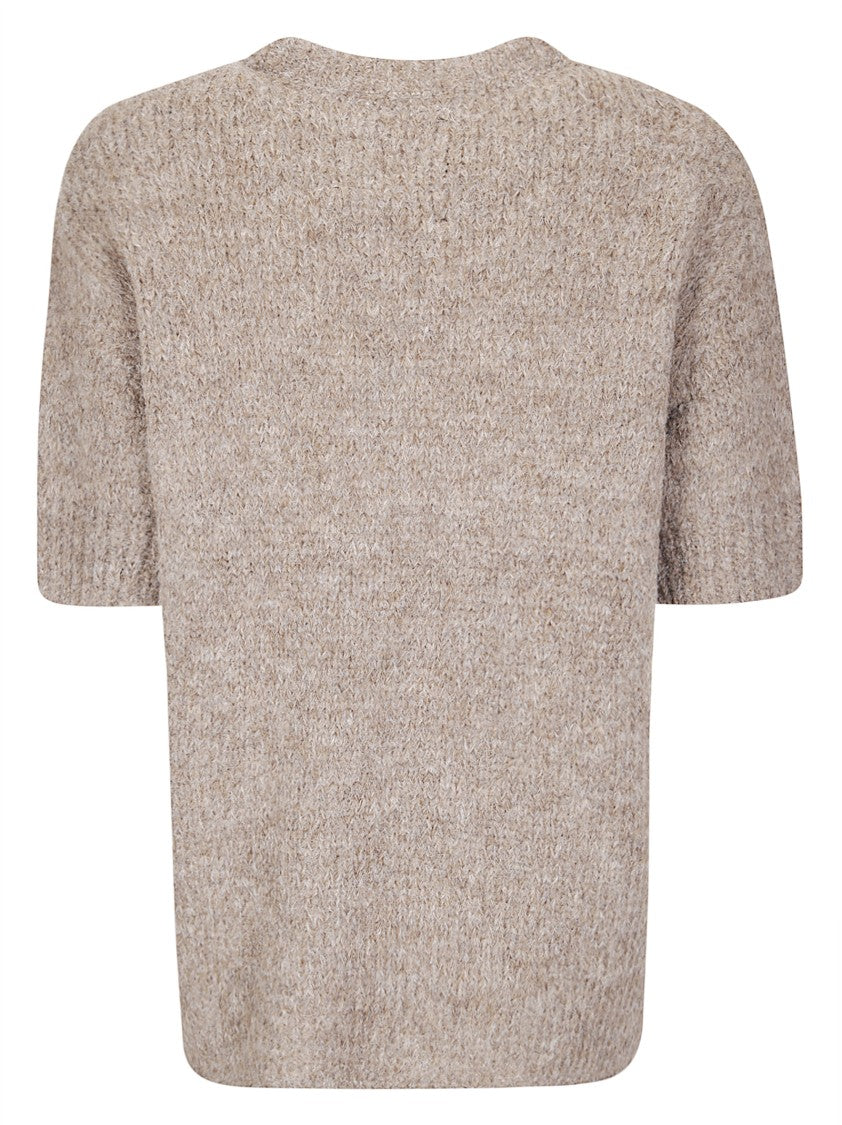 Thibault Van Der Straete Round Neck Sweater With Rib Short Sleeves