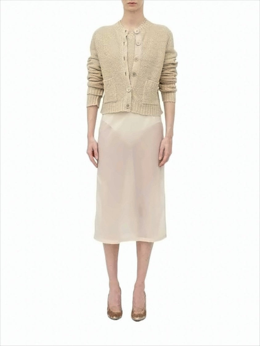 Maison Margiela Cropped Textured Knit Cardigan