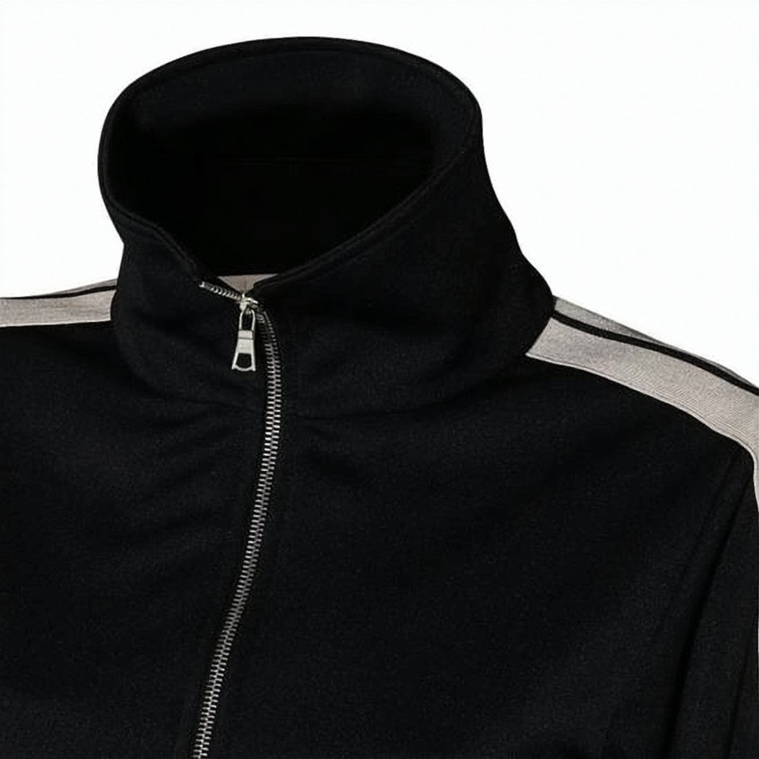 Palm Angels Cropped Black Jacket With High Stand Collar