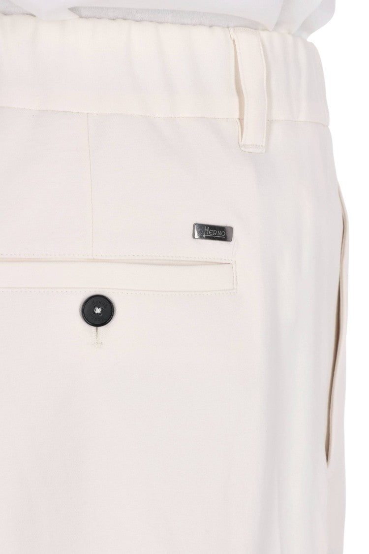 Herno White Elasticated Waist Technical Pants