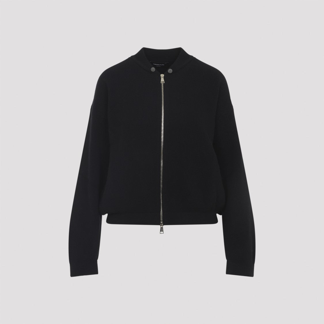 Fabiana Filippi Ribbed Virgin Wool Jacket With Signature Metal Accents