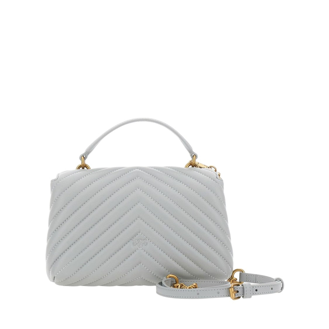 Pinko Gray Quilted Nappa Bag
