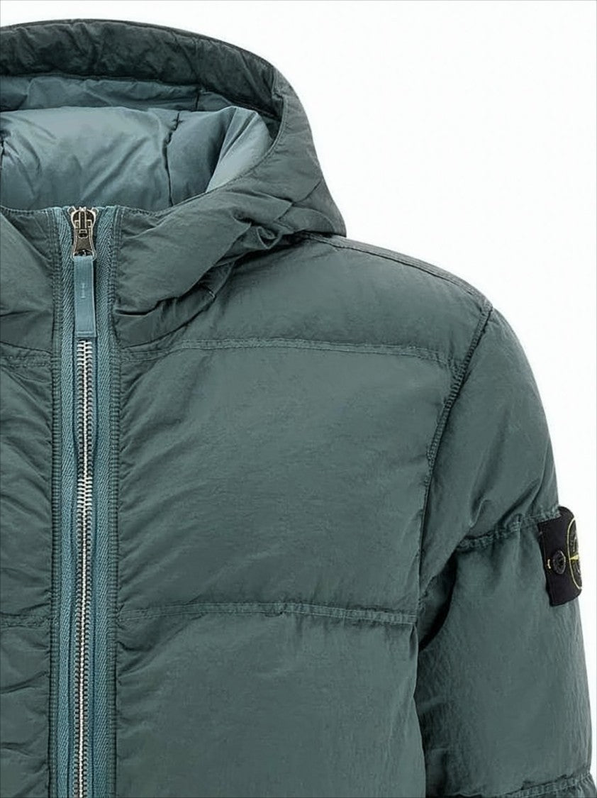 Stone Island Quilted Hooded Down Parka With Eco-Nylon Fabrication