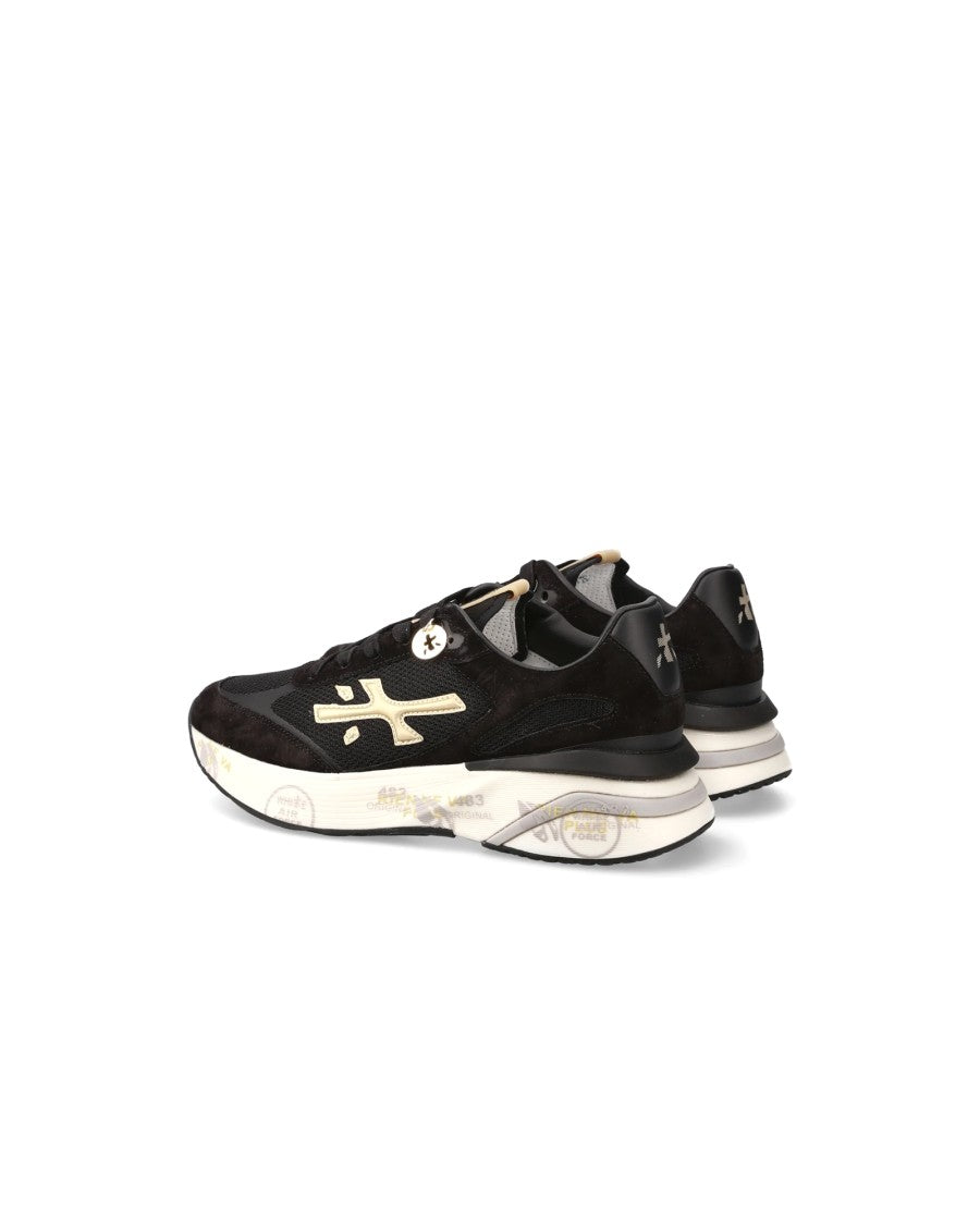 Premiata Black Suede And Technical Fabric Sneakers