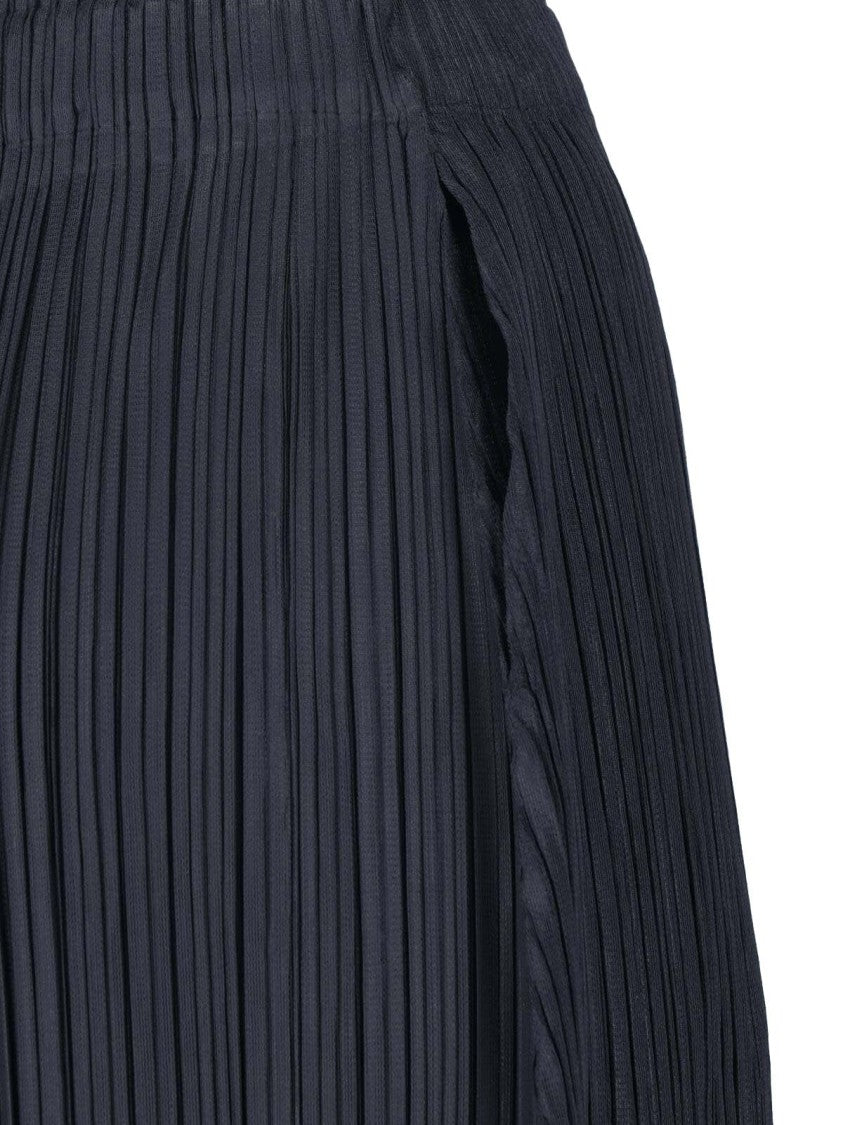 Pleats Please Issey Miyake Wide-Leg Pleated Pants With Elastic Waistband And Side Pockets
