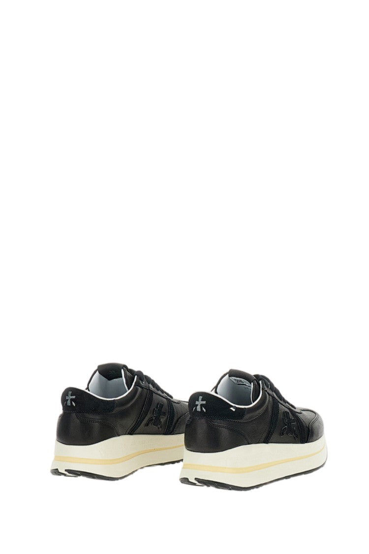 Premiata Black Bethcoin Leather Platform Sneakers