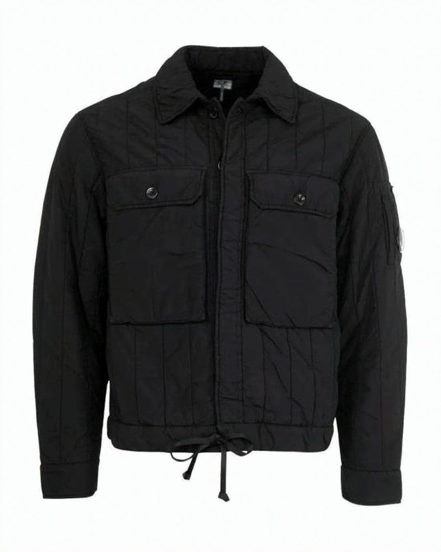C.P. Company Quilted Black Jacket With Classic Collar