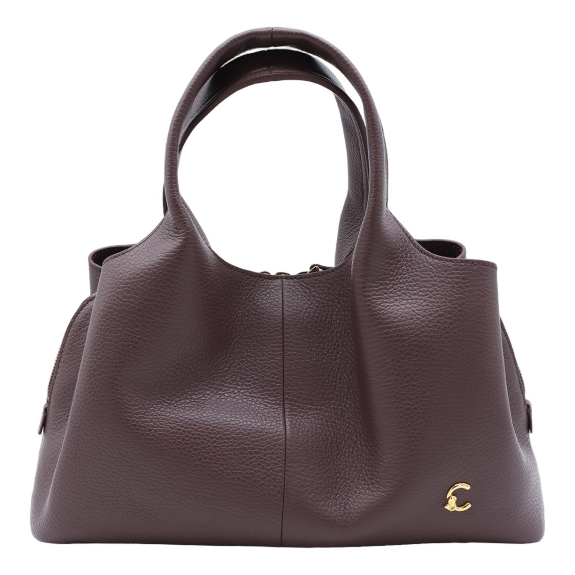 Coccinelle Pebbled Leather Handbag With Versatile Carrying Options