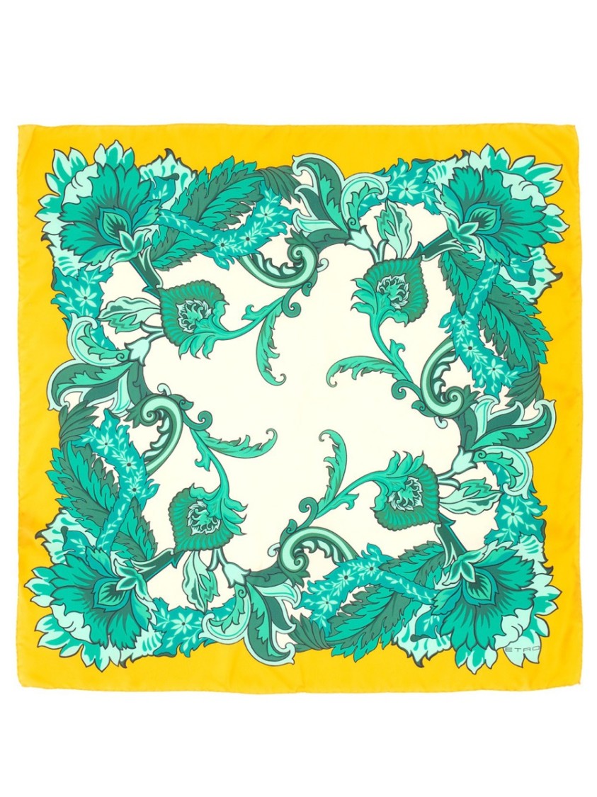 Etro Floral Silk Scarf With Patterns