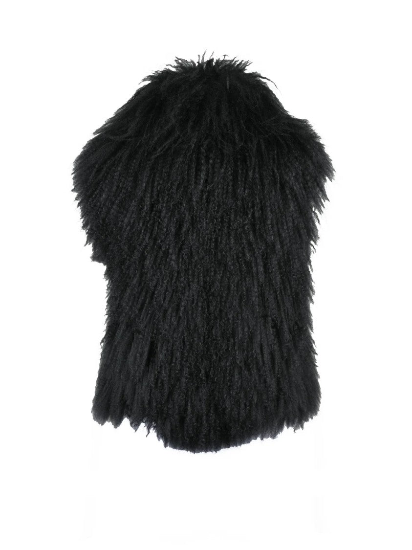 Emporio Armani Mongolian Shearling Gilet With Discreet Hook-And-Eye Closure