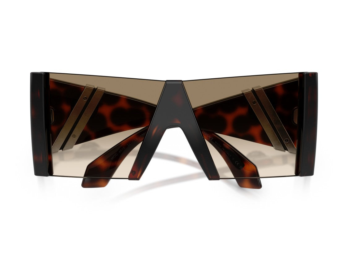 Versace Tortoiseshell 0Ve4515 Oversized Shield Sunglasses