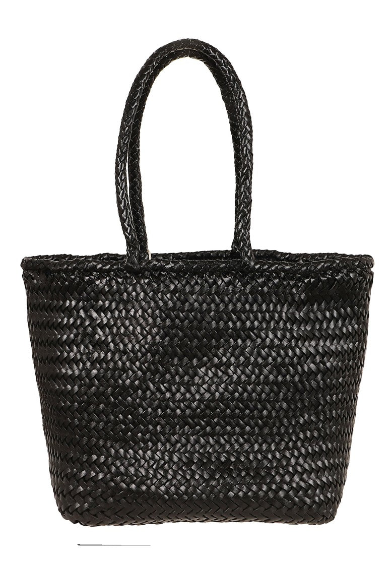 Dragon Hand-Woven Black Buffalo Calfskin Bucket Bag