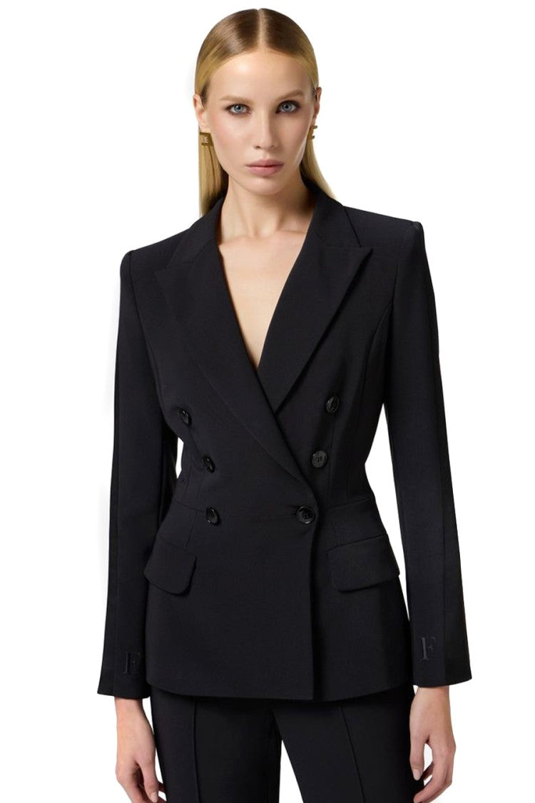 Elisabetta Franchi Tailored Double-Breasted Blazer With Flared Trousers