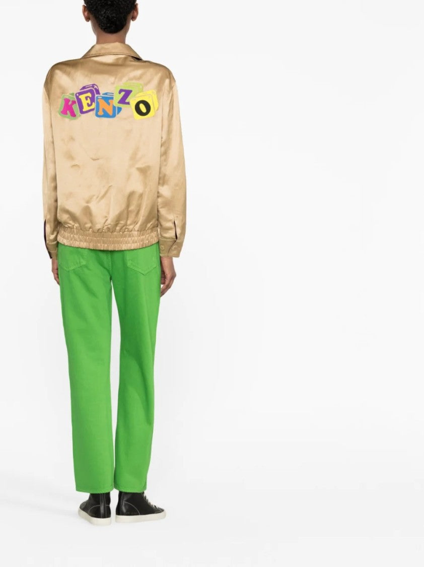 Kenzo Women's Blouson Jacket With Unique Graphic Embroidery And Fit