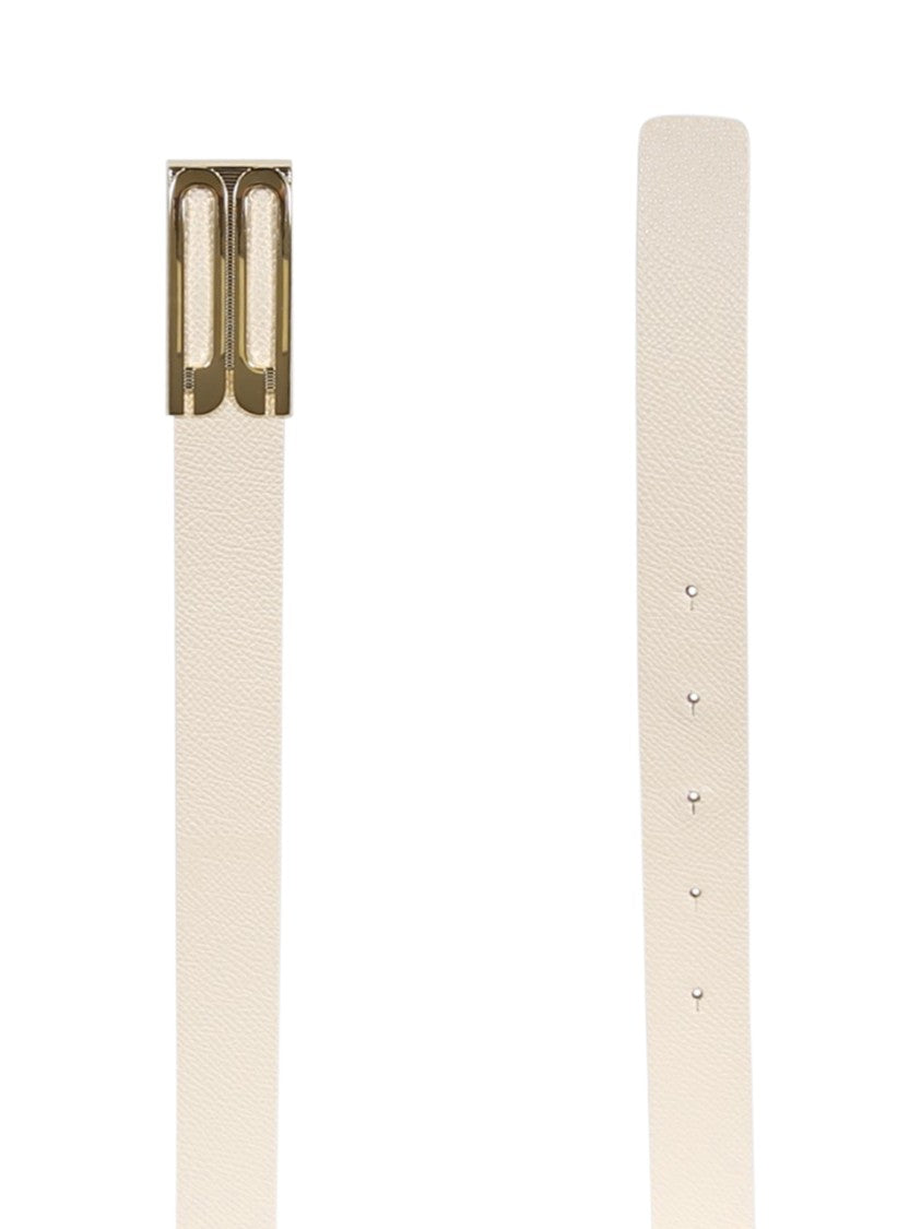 Victoria Beckham Calf Leather Belt With Polished Gold-Tone Buckle