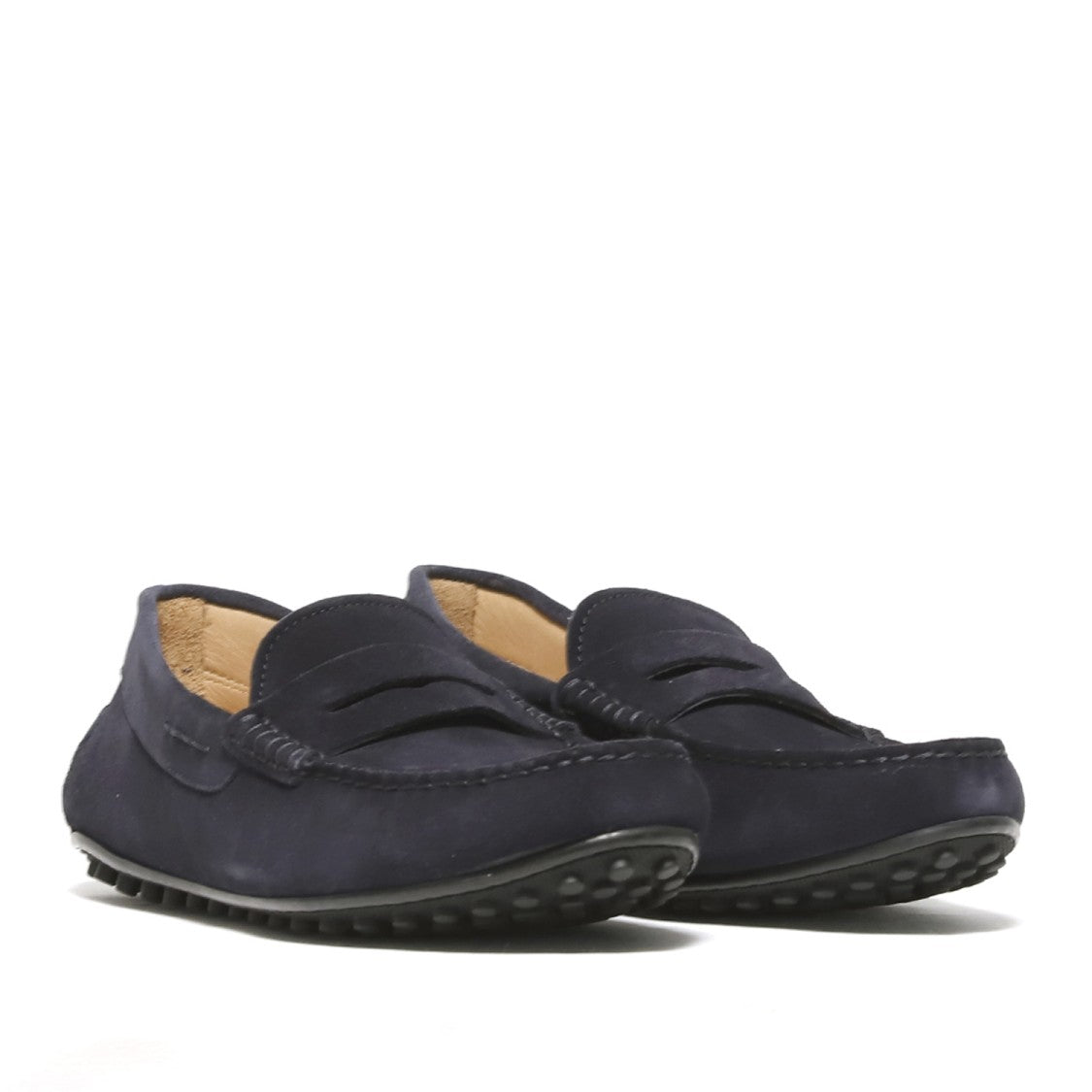 Rossano Bisconti Moccasin In Soft Navy Blue Suede
