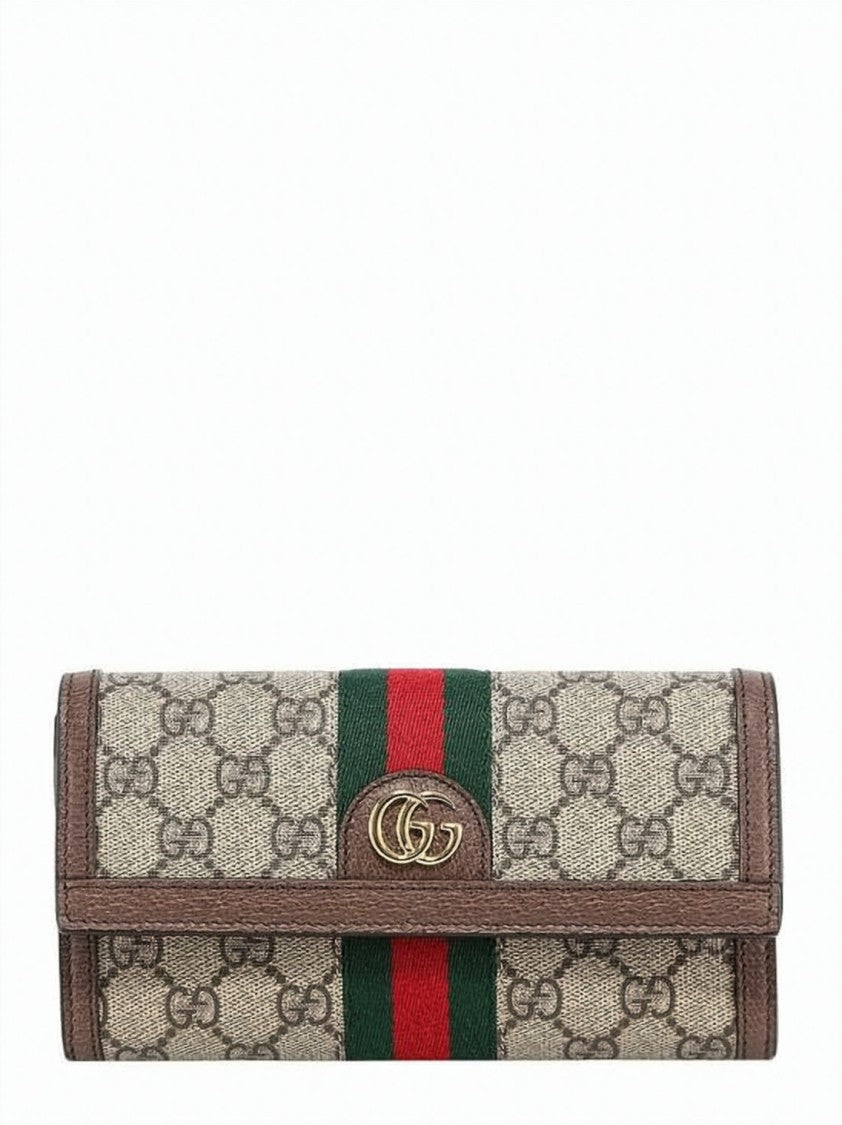 Gucci Gg Supreme Leather-Trimmed Long Wallet
