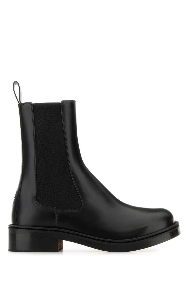 Alexander Mcqueen Black Leather Ankle Boots